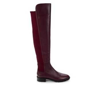 NEW - Stuart Weitzman City Leather Over The Knee Boots Burgundy Size 5.5